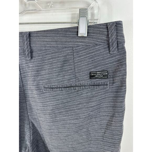 Travis Mathew Golf Shorts Striped Grey Black Size 32 x 10 Inch Lightweight - Picture 3 of 10